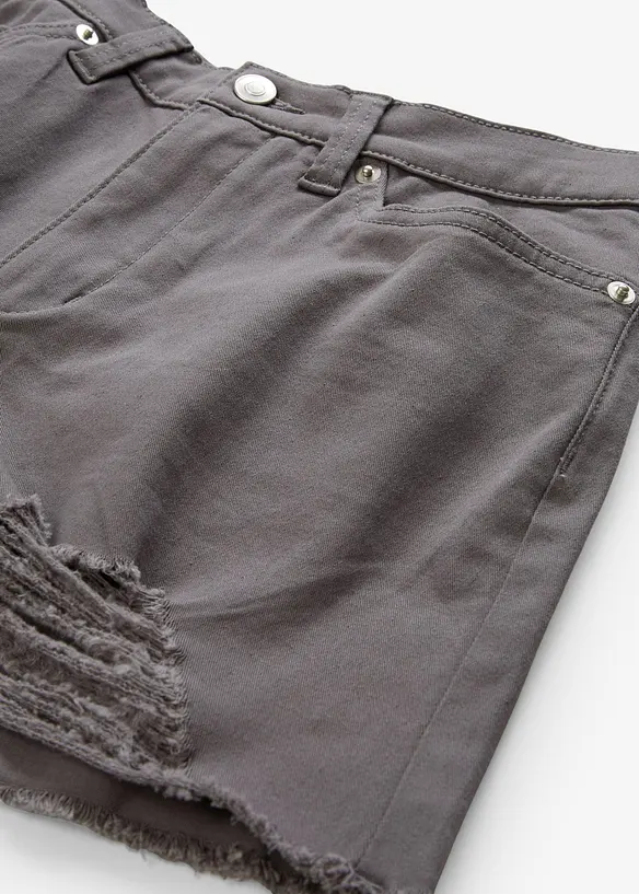 Shorts a vita alta in twill, bonprix