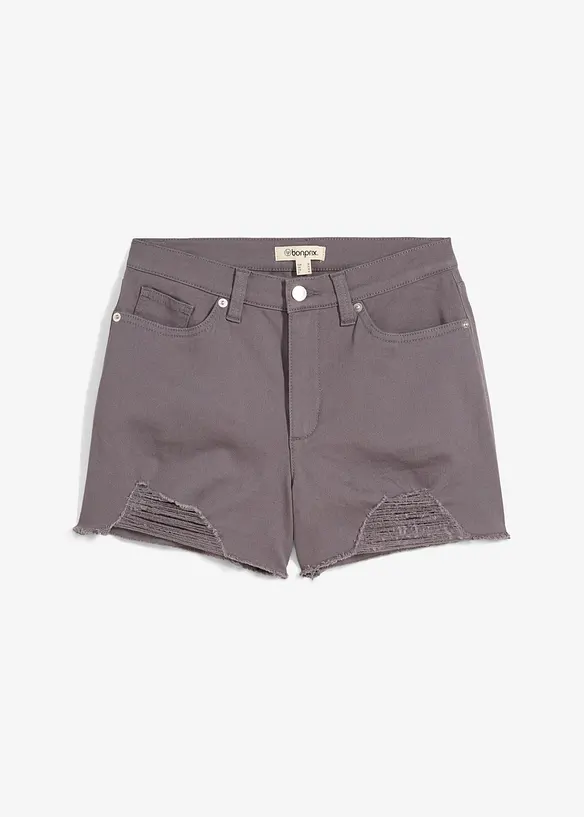 Shorts a vita alta in twill, bonprix