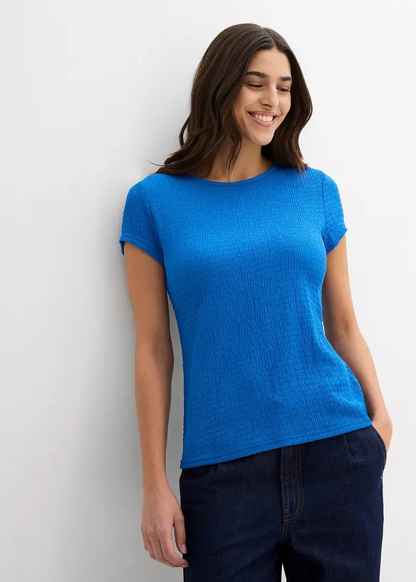 T-shirt in crêpe strutturato, bonprix