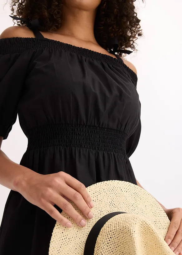 Abito con spalle scoperte in puro cotone biologico, bonprix