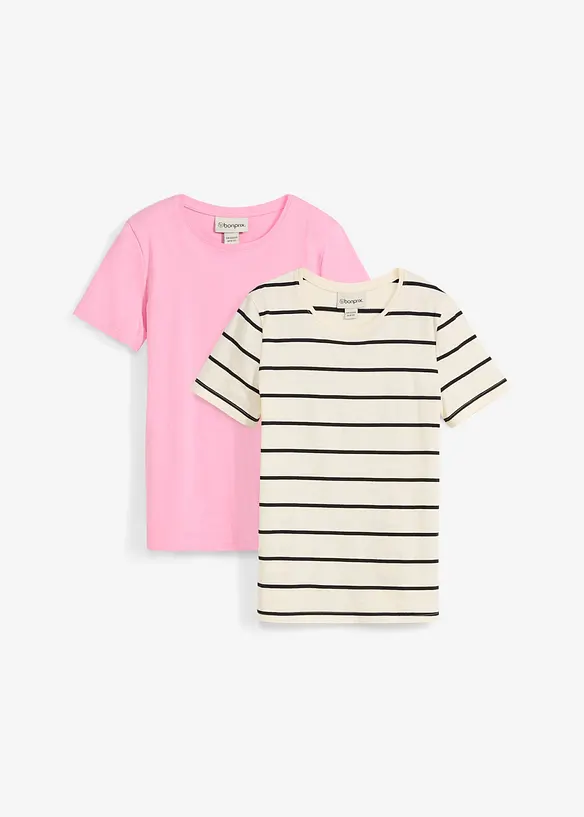 T-shirt in puro cotone biologico (pacco da 2), bonprix