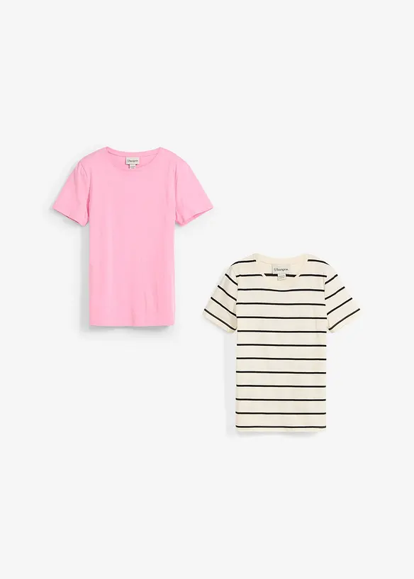 T-shirt in puro cotone biologico (pacco da 2), bonprix