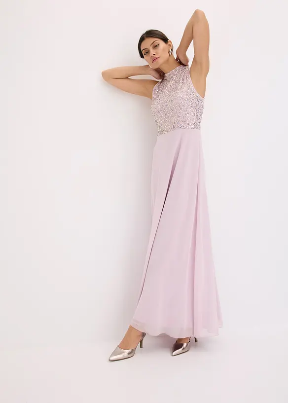 Abito lungo con paillettes, bonprix
