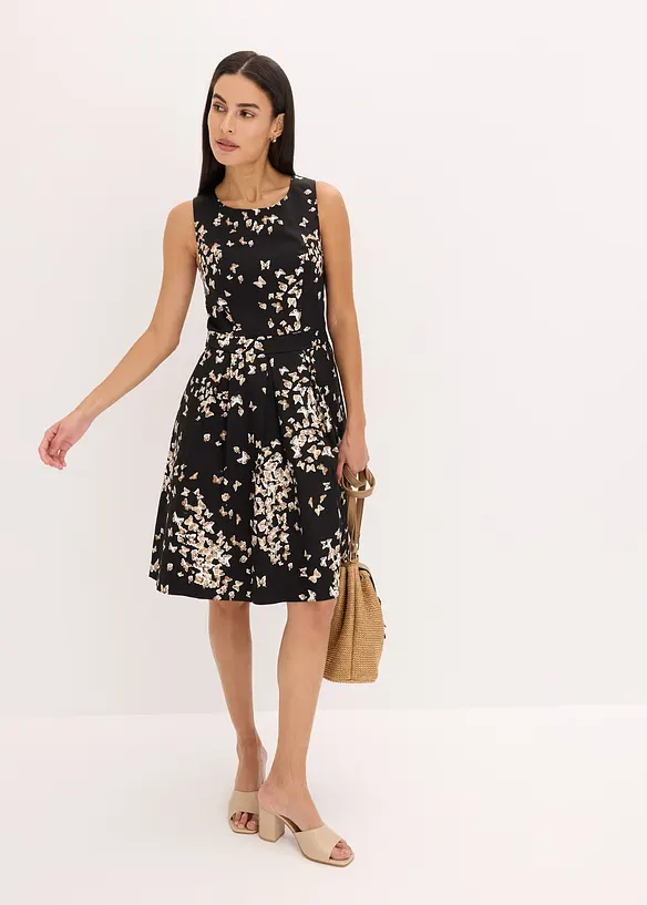 Abito con pieghe e tasche, bonprix