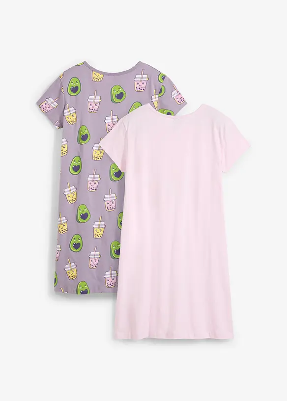 Camicia da notte con cotone biologico (pacco da 2), bonprix