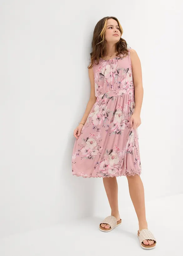 Abito in mesh stampato, bonprix