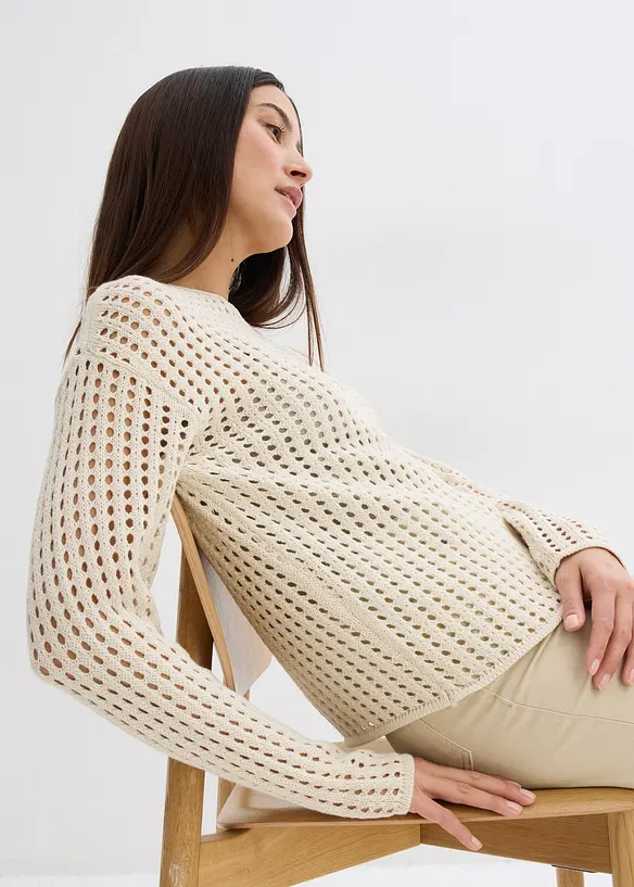 Maglione traforato, bonprix