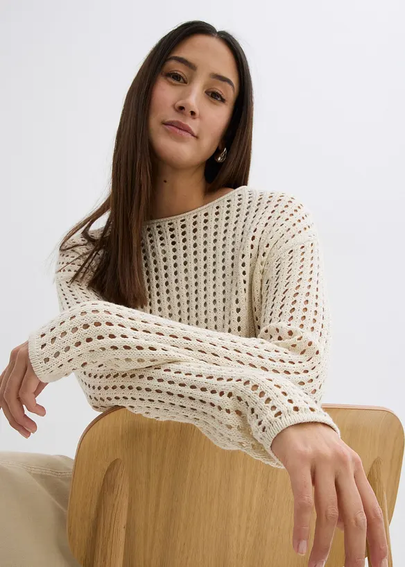 Maglione traforato, bonprix
