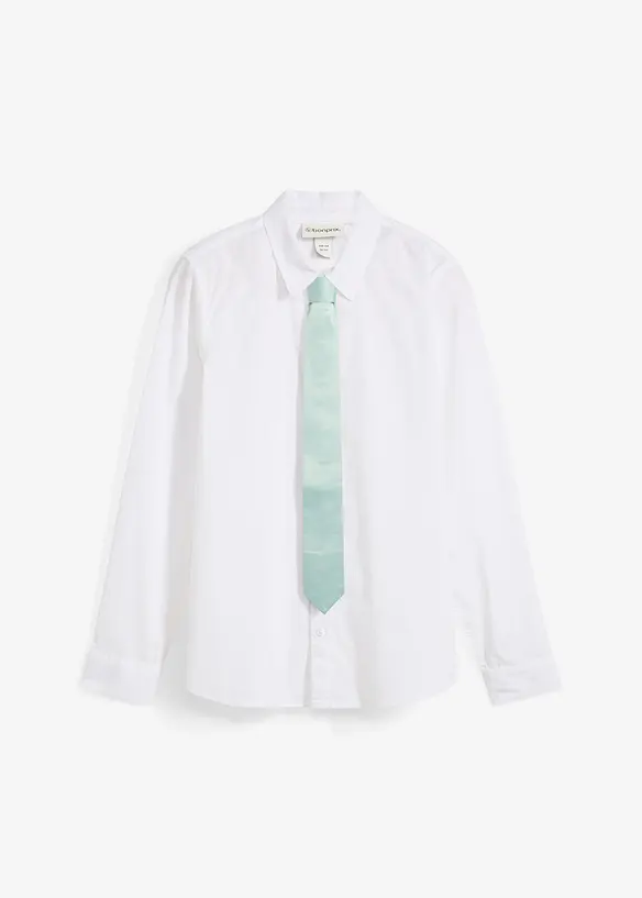 Camicia con maniche lunghe e cravatta (set 2 pezzi), bonprix