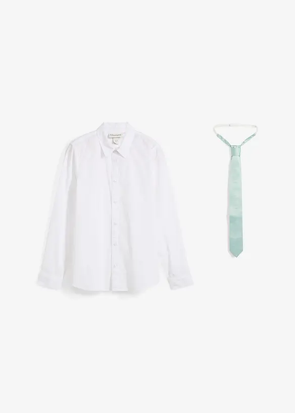 Camicia con maniche lunghe e cravatta (set 2 pezzi), bonprix