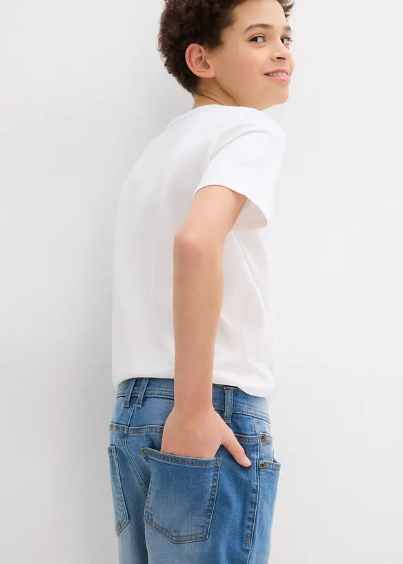 Bermuda in jeans elasticizzato, regular fit (pacco da 2), bonprix