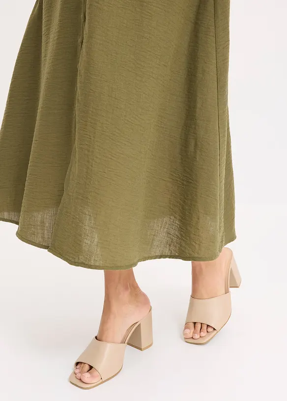 Abito midi in simil lino, bonprix