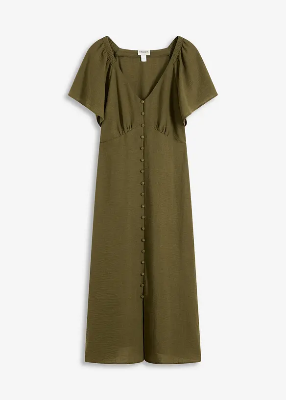 Abito midi in simil lino, bonprix