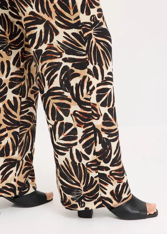 Pantaloni a palazzo effetto lino, bonprix