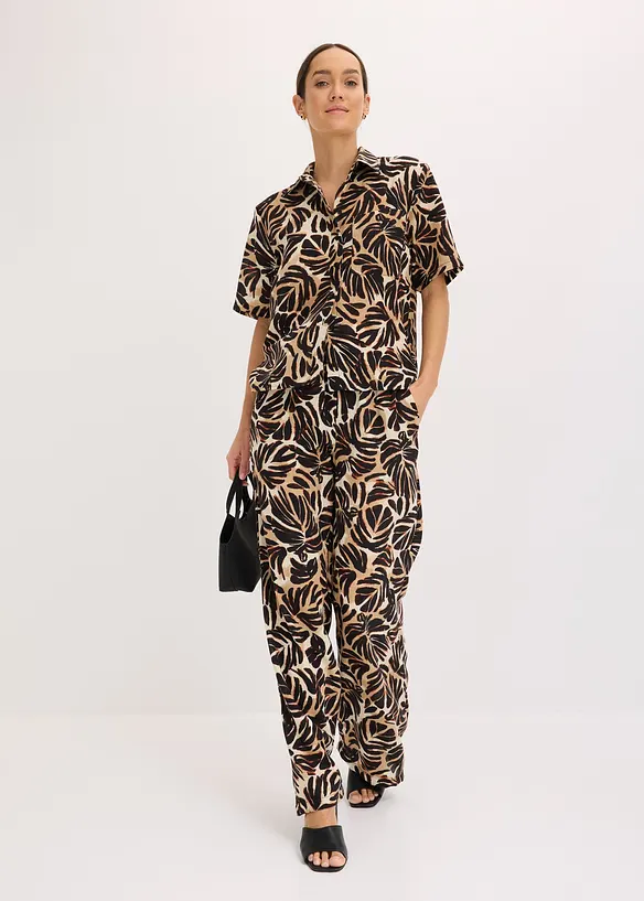 Pantaloni a palazzo effetto lino, bonprix