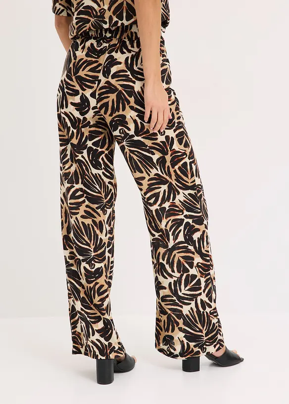 Pantaloni a palazzo effetto lino, bonprix