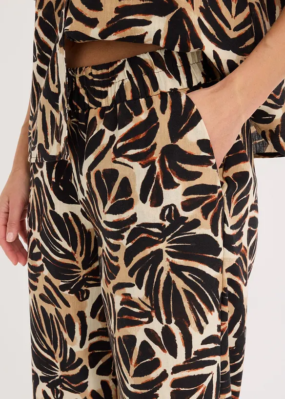 Pantaloni a palazzo effetto lino, bonprix
