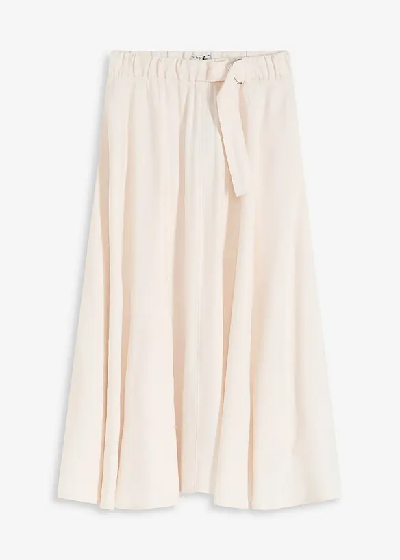 Gonna in twill con tessuto fluente misto viscosa, bonprix