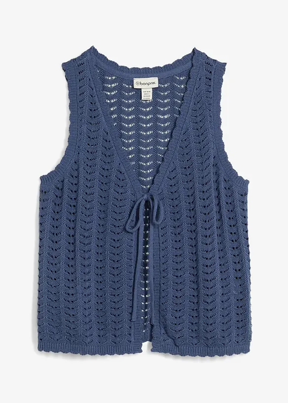 Gilet in maglia con motivo traforato, bonprix