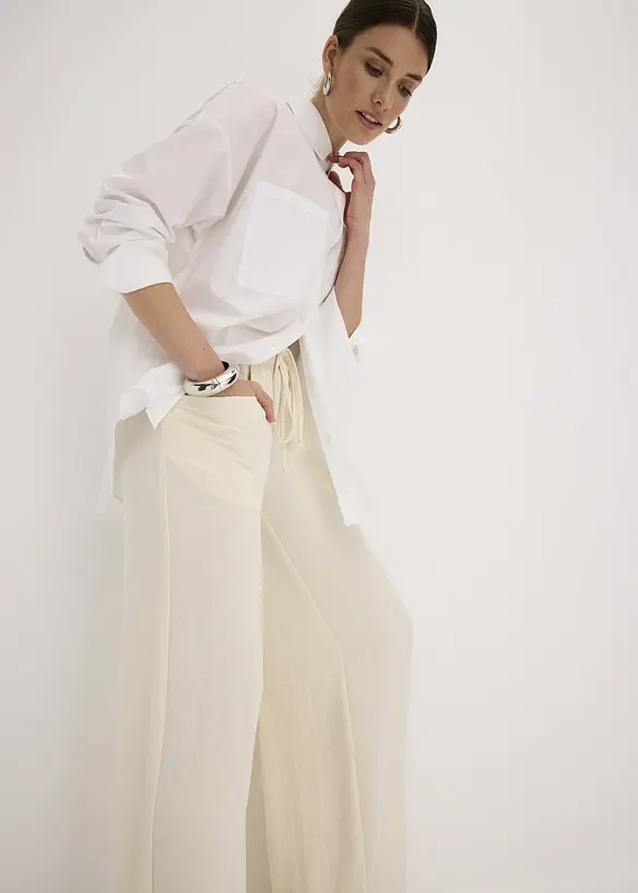 Pantaloni larghi in crêpe leggero, bonprix