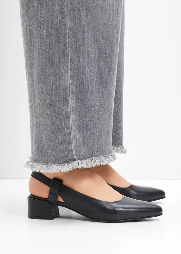 Décolleté slingback in pelle, bonprix