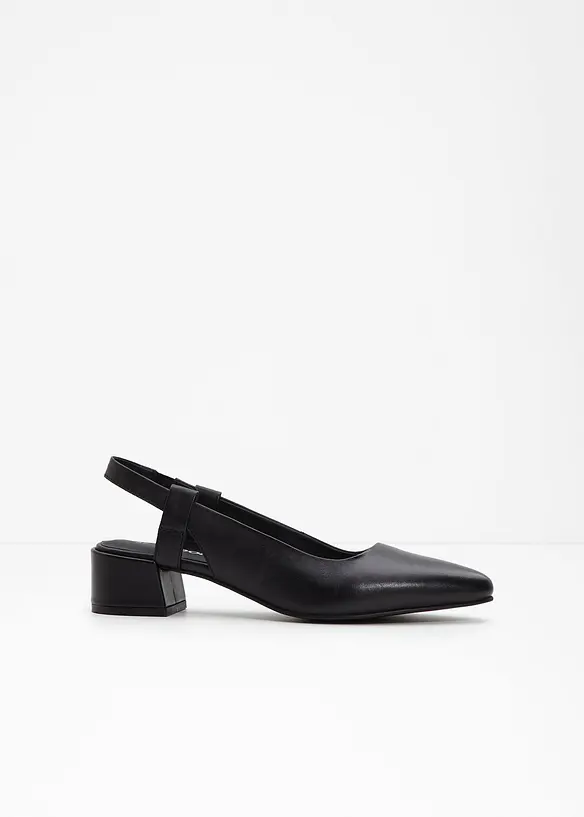 Décolleté slingback in pelle, bonprix