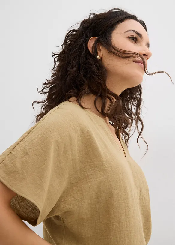 Blusa oversize con fondo elastico, bonprix