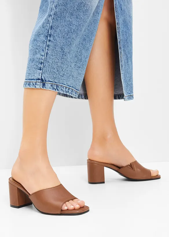 Mules in pelle, bonprix