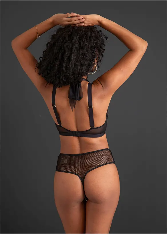 Bralette e perizoma ouvert a vita alta (set 2 pezzi), bonprix