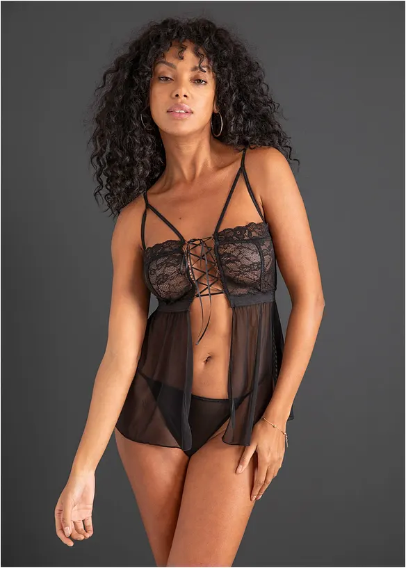 Baby doll e perizoma (set 2 pezzi), bonprix