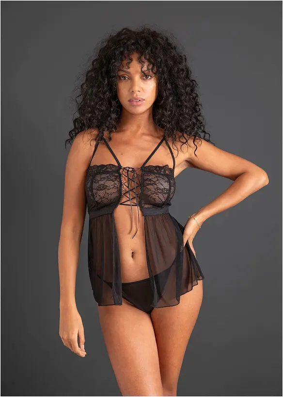 Baby doll e perizoma (set 2 pezzi), bonprix
