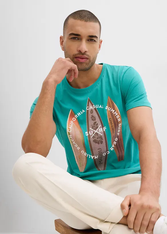 T-shirt in puro cotone biologico, slim fit, bonprix
