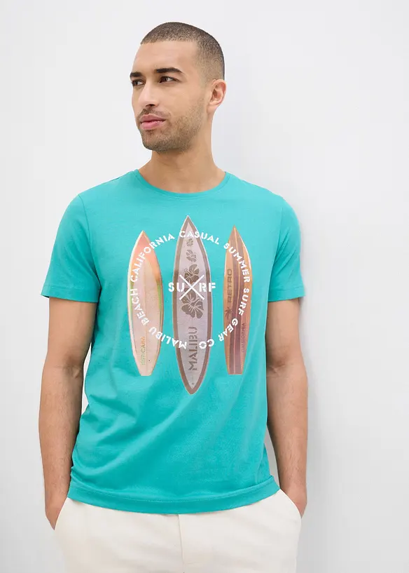 T-shirt in puro cotone biologico, slim fit, bonprix