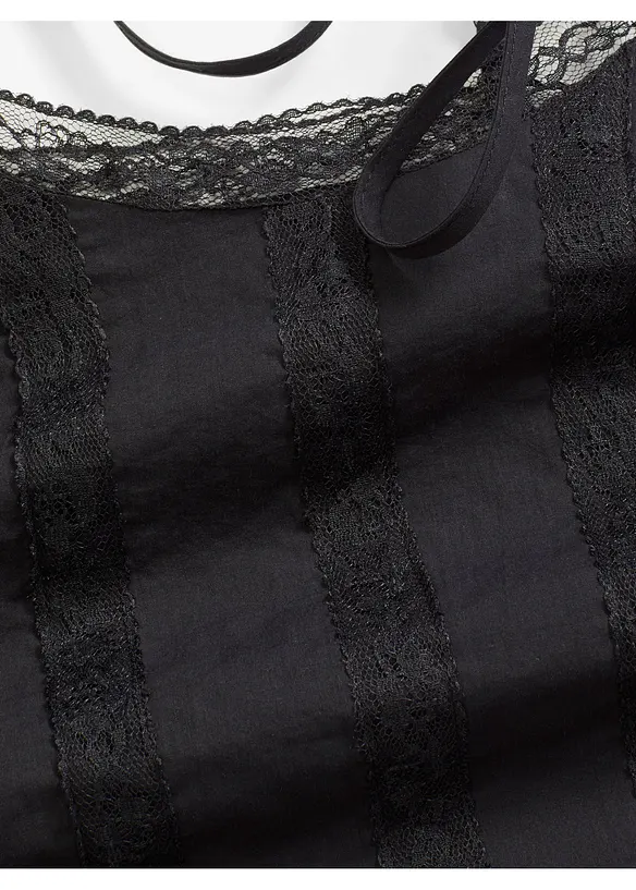 Top in puro cotone con ricamo traforato, bonprix