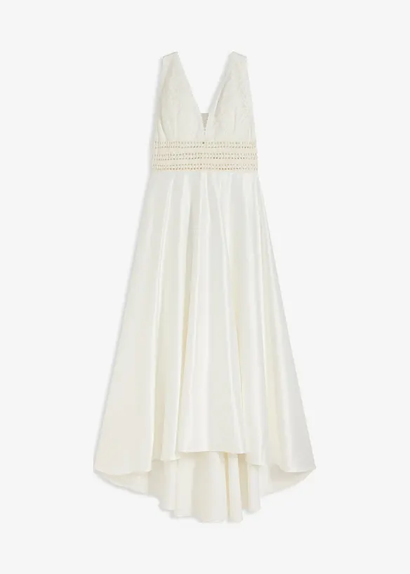 Abito da sposa in satin lucido con pizzo, bonprix