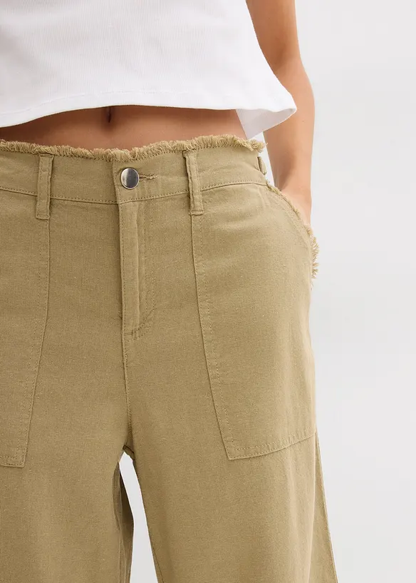 Pantaloni larghi in misto lino fresco, bonprix