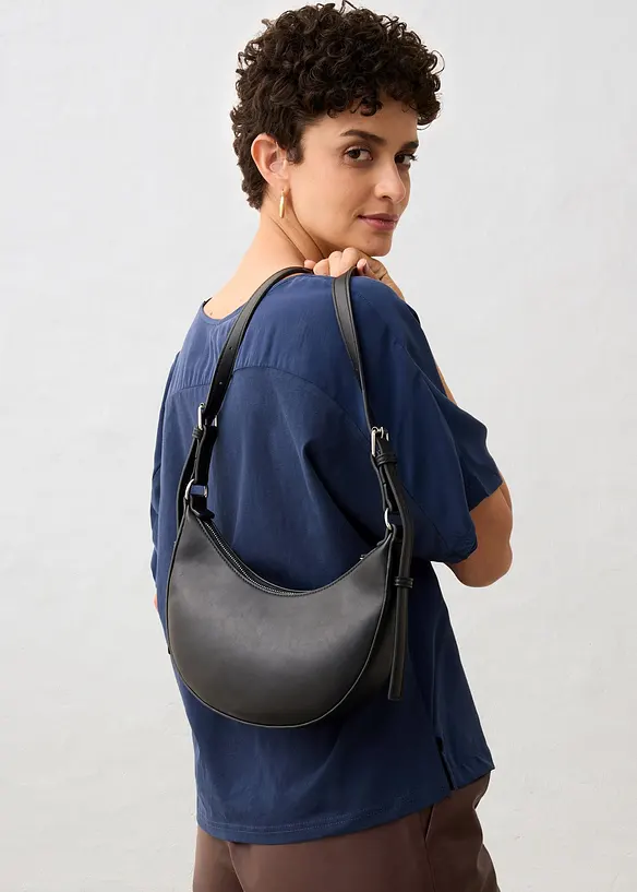 Maglia in misto seta e inserto in tessuto a trama, bonprix