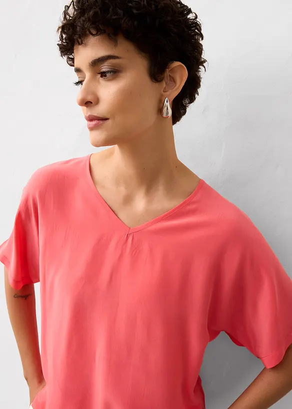 Maglia in misto seta e inserto in tessuto a trama, bonprix