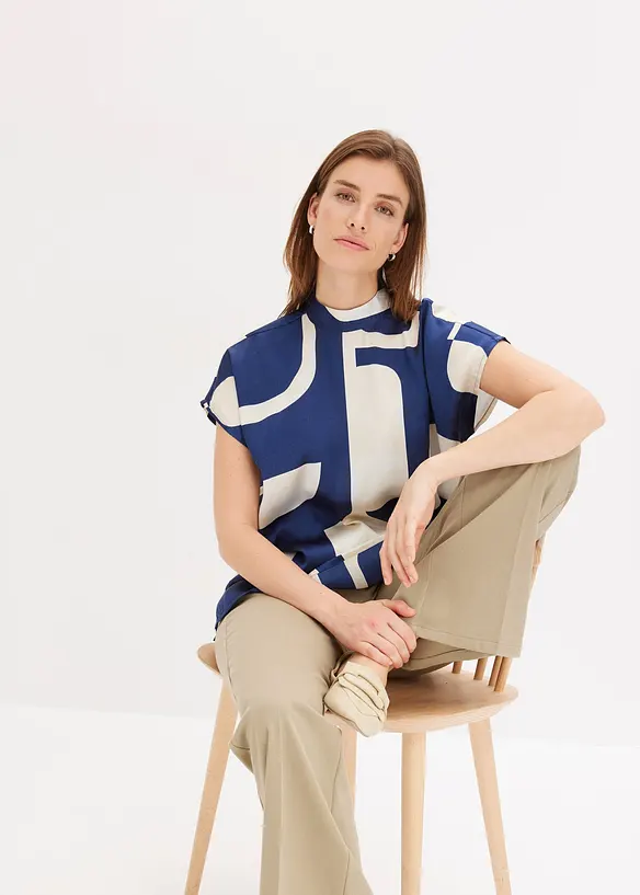 Blusa stile tunica in satin, bonprix
