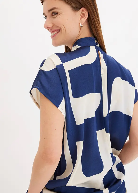 Blusa stile tunica in satin, bonprix