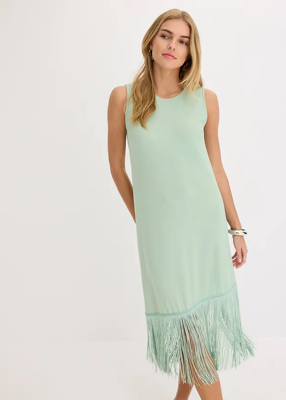 Abito in jersey con frange, bonprix