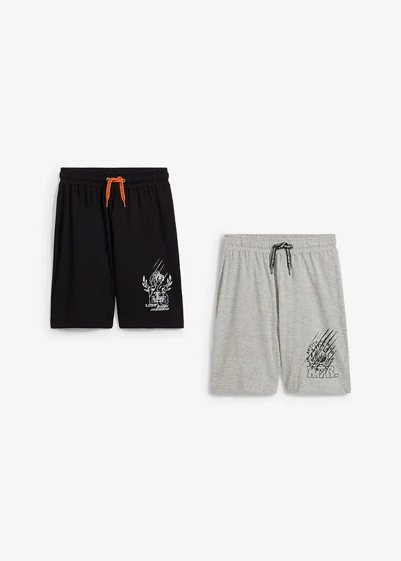 Pantaloni corti di jersey con cotone biologico (pacco da 2), bonprix
