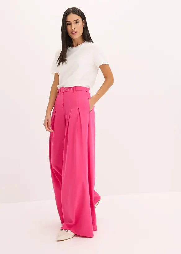 Pantaloni con pinces e cintura (set 2 pezzi), bonprix