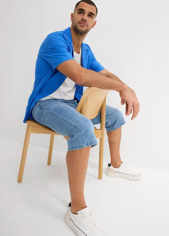 Bermuda lunghi in jeans elasticizzati, regular fit, bonprix