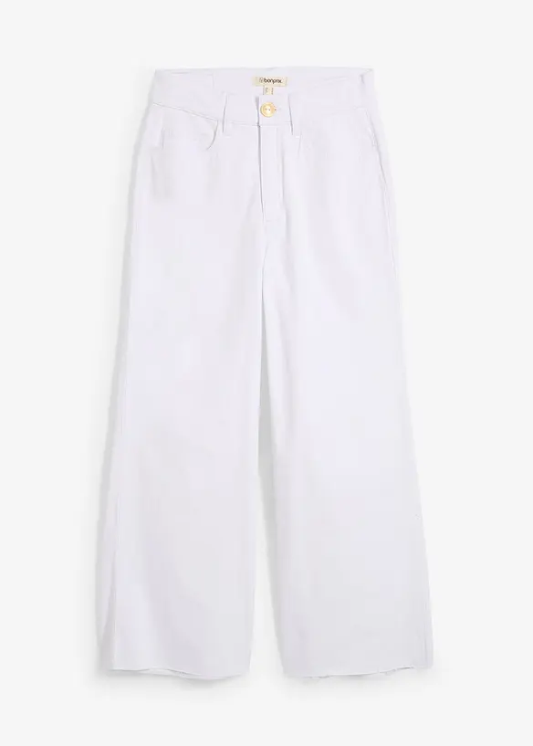 Jeans cropped wide leg, vita alta, bonprix