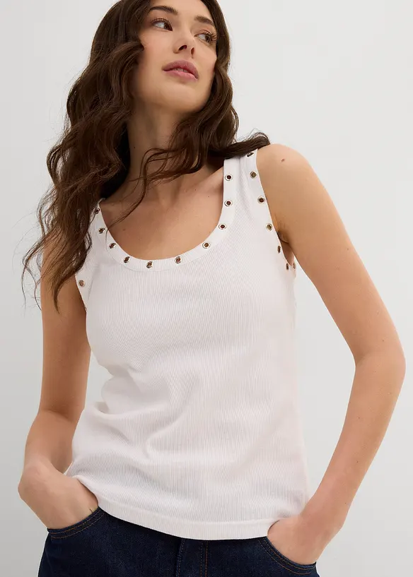 Top a costine in puro cotone biologico (pacco da 2), bonprix