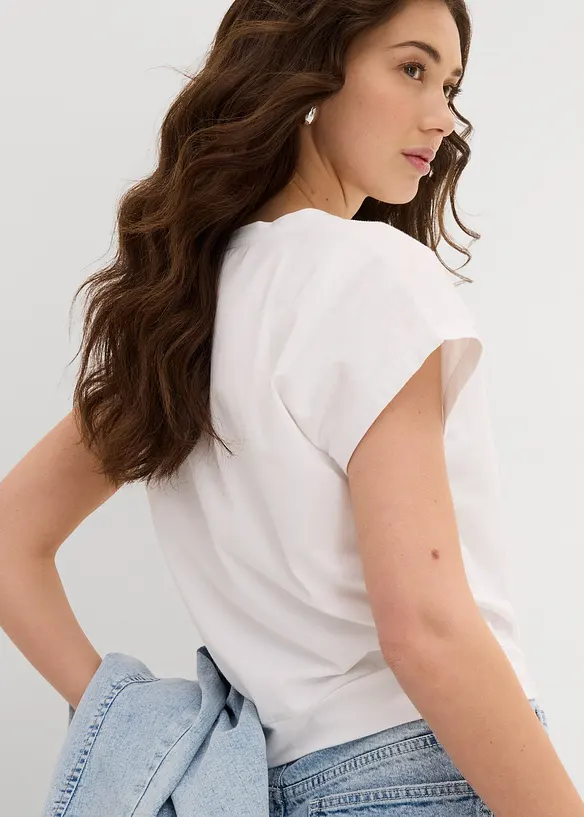T-shirt cropped in puro cotone biologico, bonprix