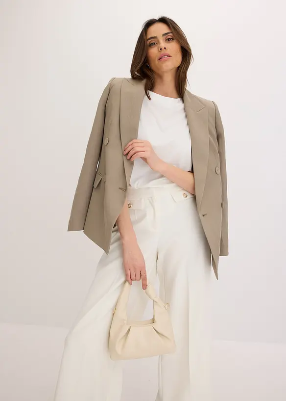 Blazer con lyocell effetto crinkle, bonprix