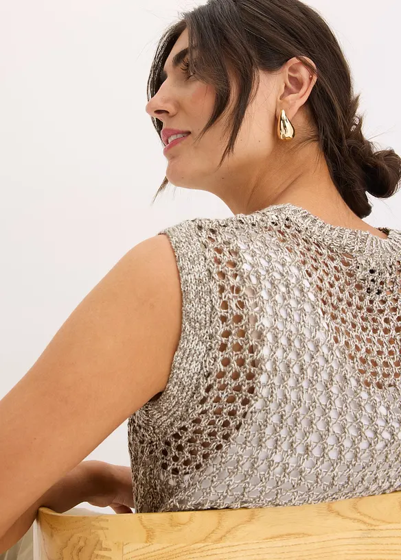 Top in filato a fettuccia, bonprix