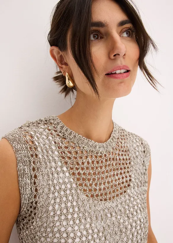 Top in filato a fettuccia, bonprix